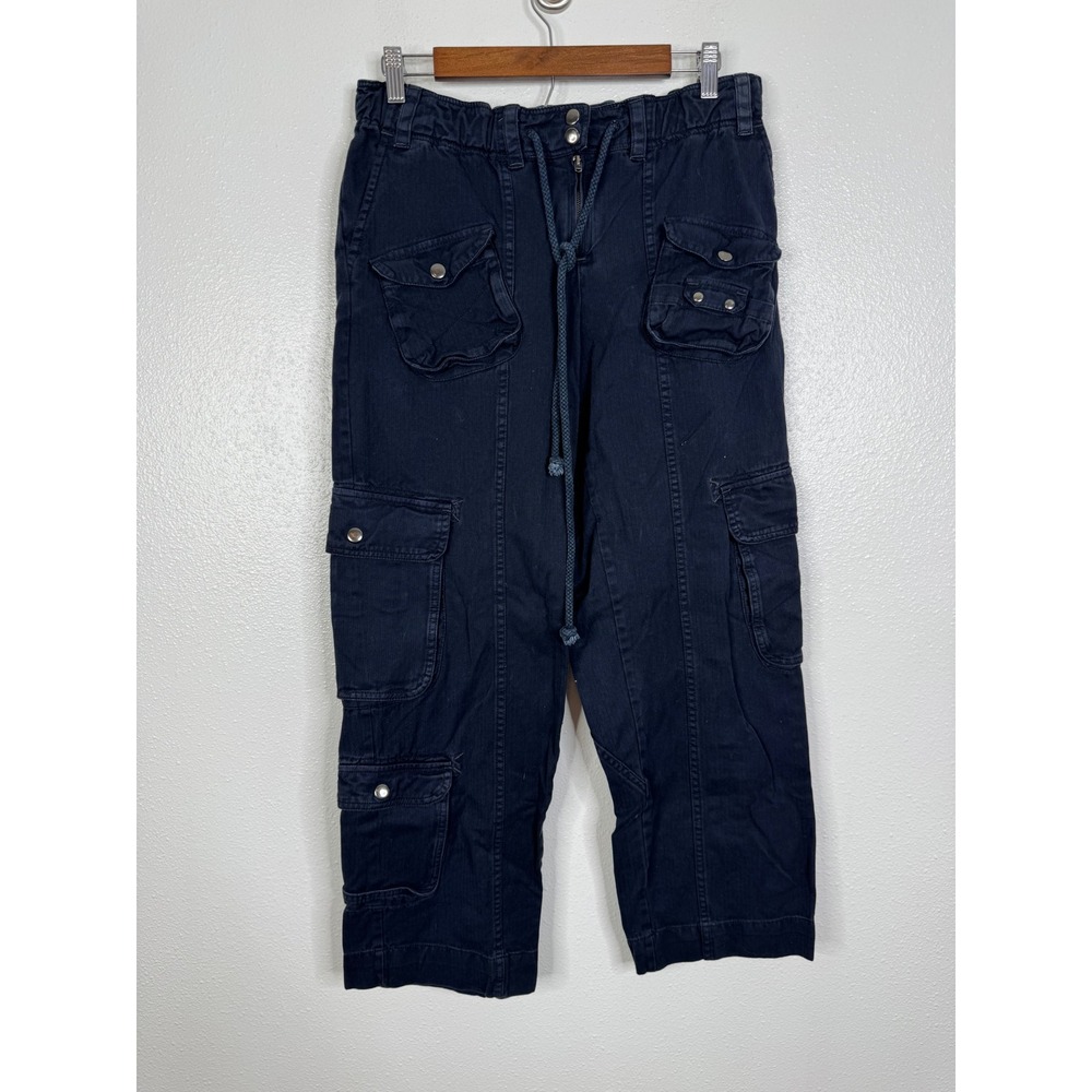 Free People Movement Walk On Fire Cargo Pants Navy Blue Utility Cropped Small